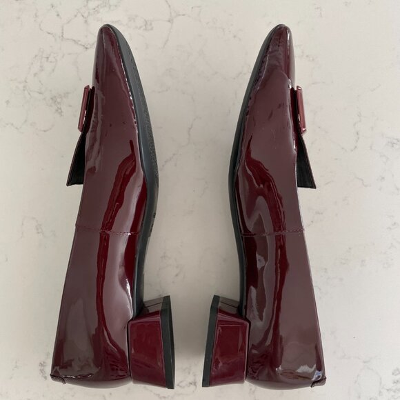 Geox Respira Vivyanne Italian Patent Leather Classic Shoes Burgundy Wine Sz 39.5 - Picture 3 of 12